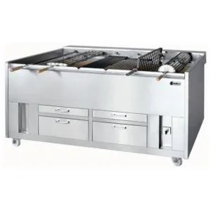 Asadores Carbón Vegetal Rotativos Simple - GRELHACO